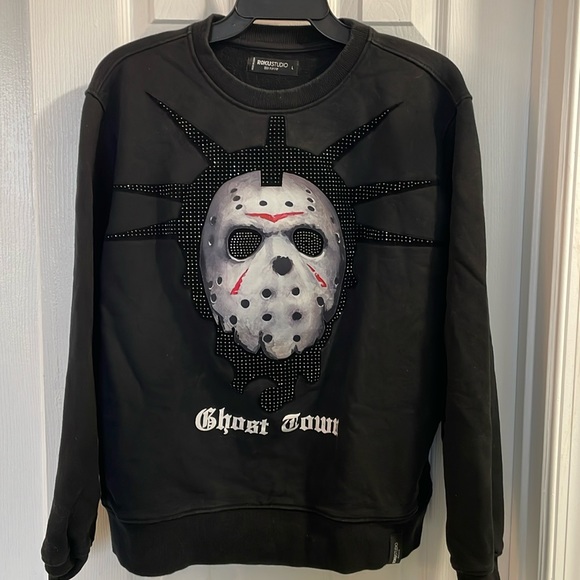 UNISEX ROKUSTUDIO Ghost Town Jason Crew Neck LONGSLEEVE SWEATSHIRT SIZE L Black - Picture 1 of 9
